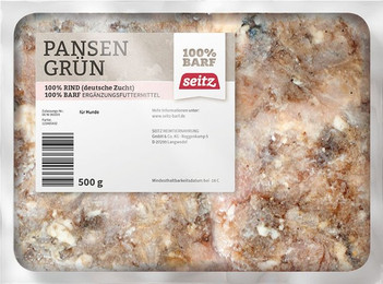 Produktbild von Seitz Pansen grün gewolft Spezialfutter / Frostfutter für Hunde 12 x 500 Gramm