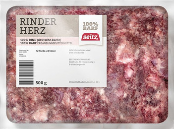 Produktbild von Seitz Rinderherz gewolft Spezialfutter / Frostfutter für Hunde 12 x 500 Gramm