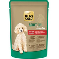 Produktbild von SELECT GOLD Nassfutter Hund Sensitive Adult Rind mit Kartoffel - 48 x 100 g