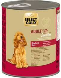 Produktbild von SELECT GOLD Sensitive Adult Rind mit Reis - 12 x 800 g