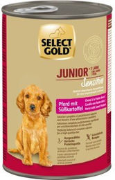 SELECT GOLD Sensitive Hund Nassfutter Junior Pferd mit Süßkartoffeln 6x400 g – Bild 1 von 2