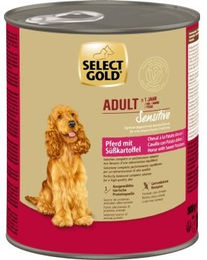 Produktbild von SELECT GOLD Sensitive Nassfutter Adult Pferd mit Süßkartoffel 6x800 g