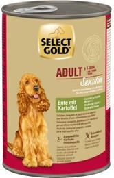 Produktbild von SELECT GOLD Sensitive Nassfutter Hund Adult Ente mit Kartoffel - 6 x 400 g