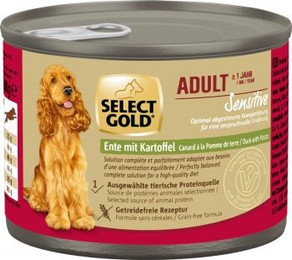 Produktbild von SELECT GOLD Sensitive Nassfutter Hund Adult Ente mit Kartoffel - 24 x 200 g