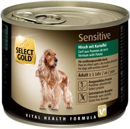 Produktbild von SELECT GOLD Sensitive Nassfutter Hund Adult Hirsch mit Kartoffeln - 6 x 200 g