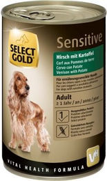 Produktbild von SELECT GOLD Sensitive Nassfutter Hund Adult Hirsch mit Kartoffeln - 6 x 400 g