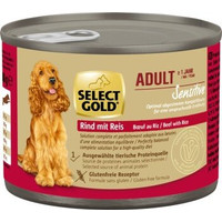 Produktbild von SELECT GOLD Sensitive Nassfutter Hund Adult Rind mit Reis - 24 x 200 g