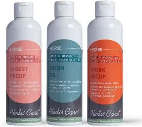 Produktbild von Set aus 3 Massageölen Pferd Alodis Care