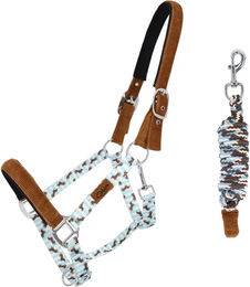 Produktbild von Set aus Halfter und Longiergurt für Pferde QHP Stable Buddy