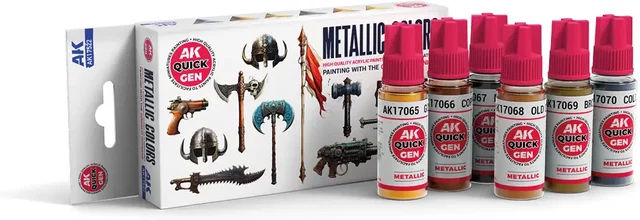 Produktbild von Set aus metallischen Acrylfarben AK Interactive Quick Gen (x6)