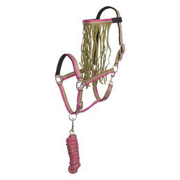 Produktbild von Set aus Nylonhalfter und Anbindeleine für Pferde mit Fliegenstirnband Imperial Riding