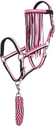 Set aus Nylonhalfter und Anbindeleine für Pferde mit Fliegenstirnband Imperial Riding – Bild 1 von 3