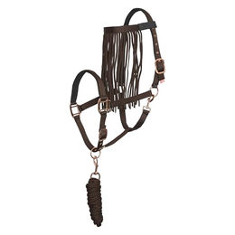 Produktbild von Set aus Nylonhalfter und Führstrick für Pferde mit Fliegenstirnband Imperial Riding 1