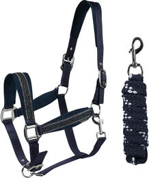 Produktbild von Set Halfter und Longiergurt für Pferde Horka EP Crystals & Pearls