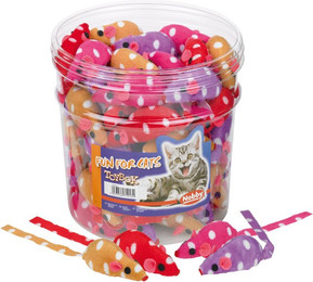 Produktbild von Set mit 72 Katzenspielzeugen Maus aus Florgewebe Nobby Pet