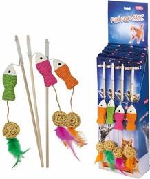 Produktbild von Set mit Angelruten für Katzen mit Fisch und Sisalball Nobby Pet (x9)