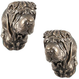 Shar Pei Hundestatue hängende Büste braun – Bild 1 von 7