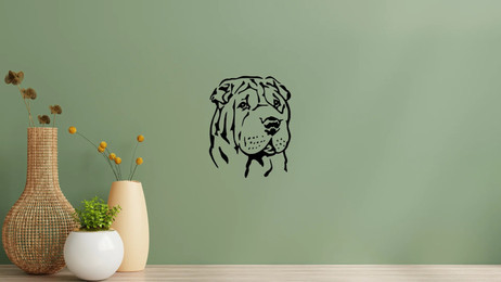 Produktbild von Shar Pei Kopf Wandtattoo Wandbild Wandsticker Wandaufkleber Wanddekoration