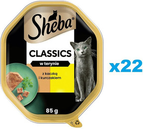 Produktbild von SHEBA Classics 22x85 g: Nassvollnahrung für adulte Katzen mit Ente und Huhn in Terrine