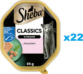 Produktbild von SHEBA Classics Nassfutter mit Lachs für adulte Katzen - 22 x 85 g
