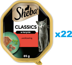 Produktbild von Sheba Classics Nassfutter mit Rind für adulte Katzen - 22 x 85 g