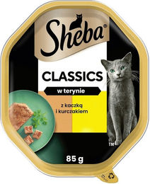 Produktbild von SHEBA Classics Nassvollnahrung für adulte Katzen mit Ente und Huhn - 85 g