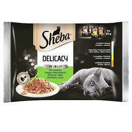 Produktbild von SHEBA Delicacy Fine Flakes Nassfutter mit Lachs, Weißfisch, Huhn, Truthahn - 52 x 85 g