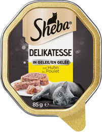 Produktbild von Sheba Delikatesse Gelee 85 Gramm Katzennassfutter 22 x 85 Gramm Geschnetzeltes mit Huhn