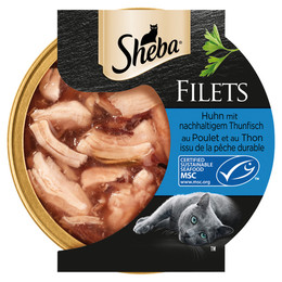 Produktbild von Sheba Filets Huhn mit nachhaltigem Thunfisch MSC - 16 x 60 g