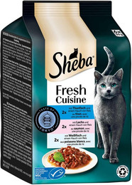 Produktbild von Sheba Fresh Cuisine Taste of Tokyo Thunfisch, Lachs & Weißfisch - 6 x 50 g