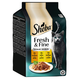 Produktbild von Sheba Fresh & Fine Gelee Truthahn, Huhn & Geflügel - 6 x 50 g