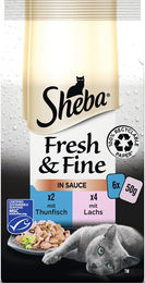 Produktbild von Sheba Fresh & Fine in Sauce mit Lachs und Thunfisch 6x50g - 300 g