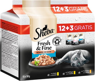 Produktbild von SHEBA Fresh & Fine Katzen-Nassfutter in Sauce - 15 x 50 g