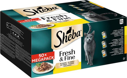 Produktbild von SHEBA Fresh & Fine Nassfutter für Katzen mit Huhn, Geflügel und Pute - 50 x 50 g