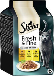 Sheba Fresh & Fine Nassfutter Katze Adult in Gelee mit Truthahn, Huhn und Geflügel - 36 x 50 g – Bild 1 von 3