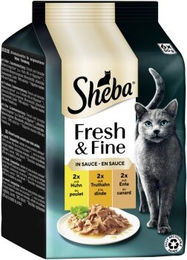 Sheba Fresh & Fine Nassfutter Katze Adult in Sauce Huhn, Truthahn und Ente - 36 x 50 g – Bild 1 von 3
