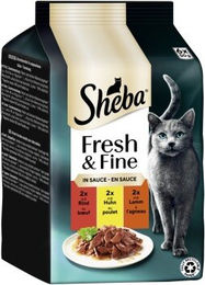 Sheba Fresh & Fine Nassfutter Katze Adult in Sauce Rind, Huhn und Lamm - 36 x 50 g – Bild 1 von 3