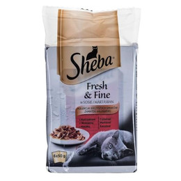 Produktbild von Sheba Fresh Fine Sachet Nassfutter für Katzen mit Huhn und Rind - 36 x 50 g
