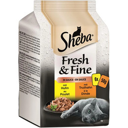 Produktbild von Sheba Katzenfutter Fresh & Fine Geflügel Variation in Sauce - 6 x 50 g
