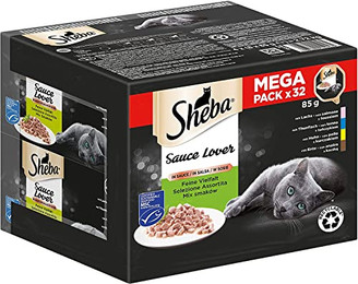 Produktbild von SHEBA Katzenfutter nass Feine Vielfalt mit Lachs, Thunfisch, Huhn und Ente - 32 x 85 g