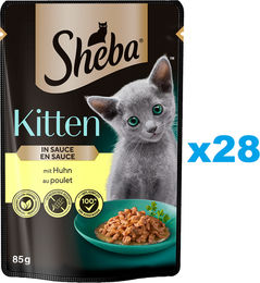 Produktbild von SHEBA Kitten Beutel 28x85 g: Nassfutter für Kätzchen mit Hühnerstücken in Sauce