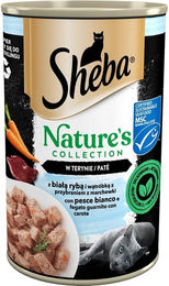 Produktbild von SHEBA Nature's Collection Nassfutter für adulte Katzen mit Weißfisch, Leber und Karotten - 400 g
