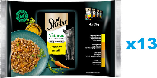 Produktbild von Sheba Nature's Collection Nassfutter für Katzen mit Geflügel in Gelee - 52 x 85 g