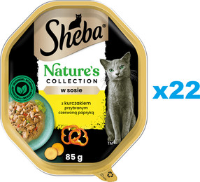 Produktbild von Sheba Nature's Collection Nassfutter für Katzen mit Huhn und roter Paprika - 22 x 85 g