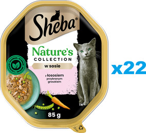 Produktbild von SHEBA Nature’s Collection Nassfutter mit Lachs und Erbsen für adulte Katzen - 22 x 85 g