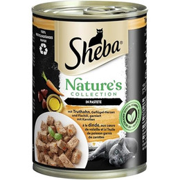 Produktbild von Sheba Nature's Collection Nassfutter mit Pute, Geflügelherzen und Fischöl - 12 x 400 g