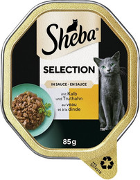 Produktbild von Sheba Sauce 85 Gramm Katzennassfiutter 22 x 85 Gramm Kalb und Truthahn