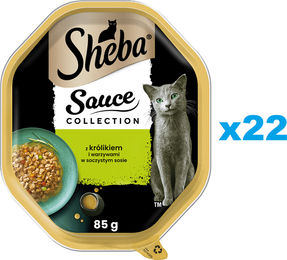 Produktbild von SHEBA Sauce Collection Nassfutter mit Kaninchen und Gemüse für Katzen - 22 x 85 g