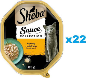 Produktbild von Sheba Sauce Collection Nassfutter mit Truthahn und Gemüse für adulte Katzen - 22 x 85 g