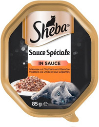 Produktbild von Sheba Sauce Speciale Nassfutter mit Truthahn und Gemüse für Katzen - 11 x 85 g